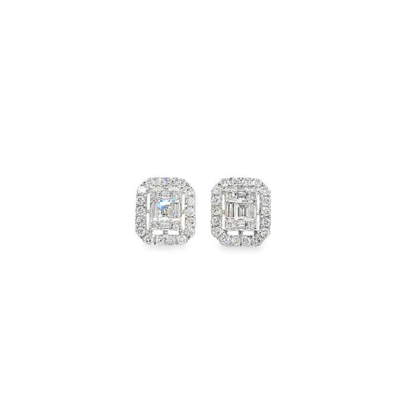 Baguette Diamond Studs WG