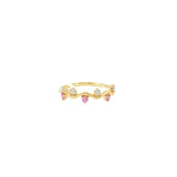 Pink Sapphire & Diamond Wave Ring