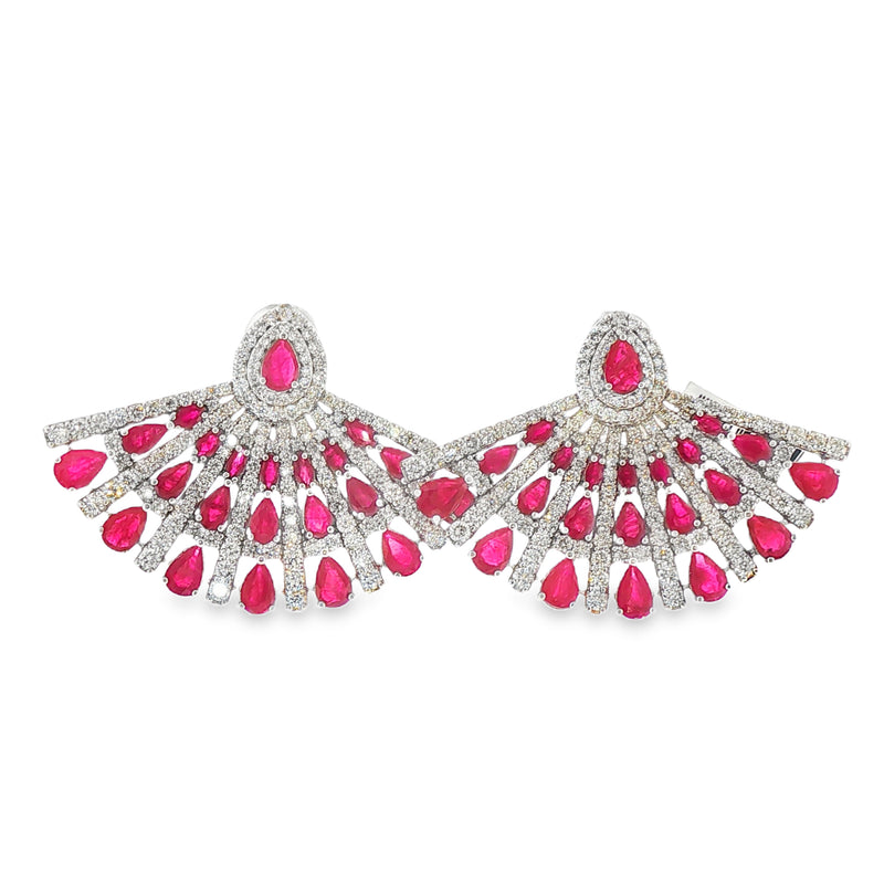 Ruby Statement Fan Earrings