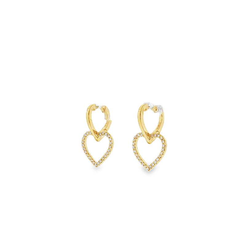 Dainty Hanging Heart Huggies