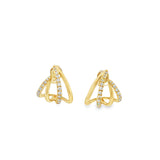 Gold & Diamond Cage Huggies