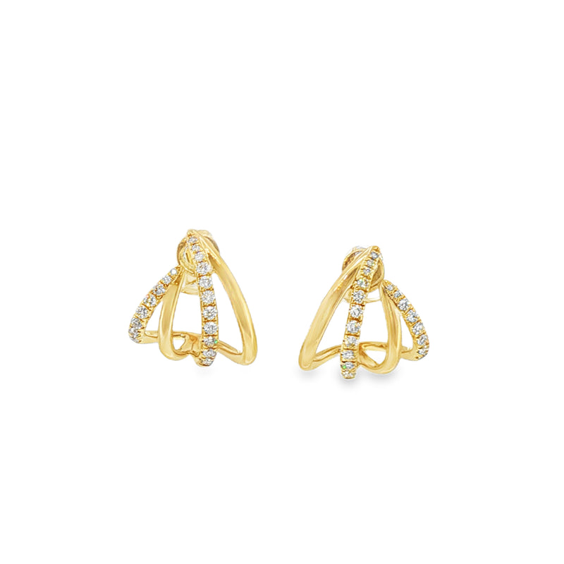 Gold & Diamond Cage Huggies
