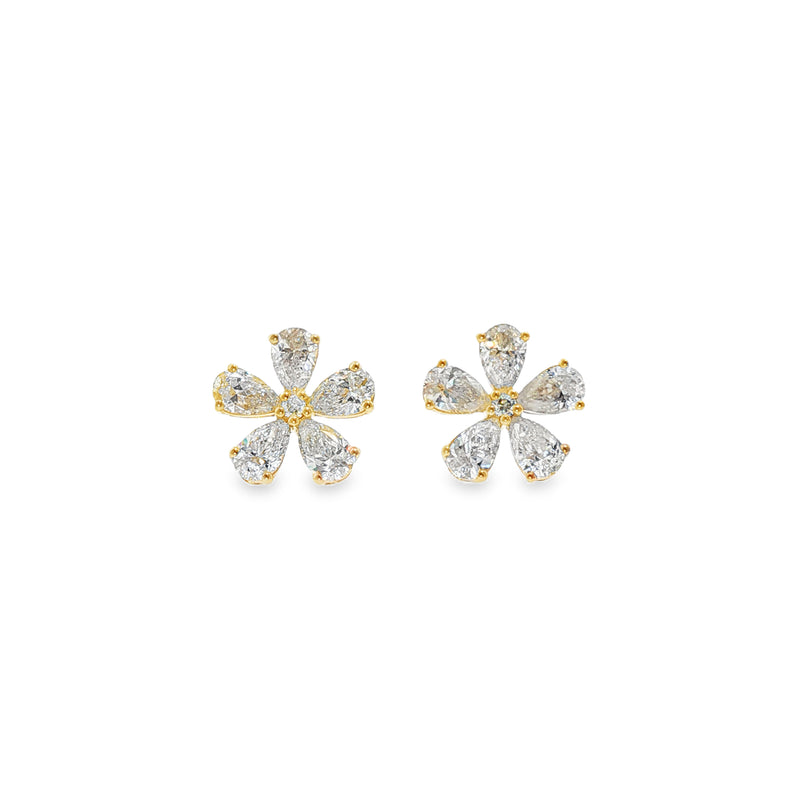 Diamond Flower Studs- YG