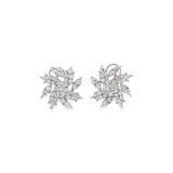 Diamond Flower Swirl Earrings