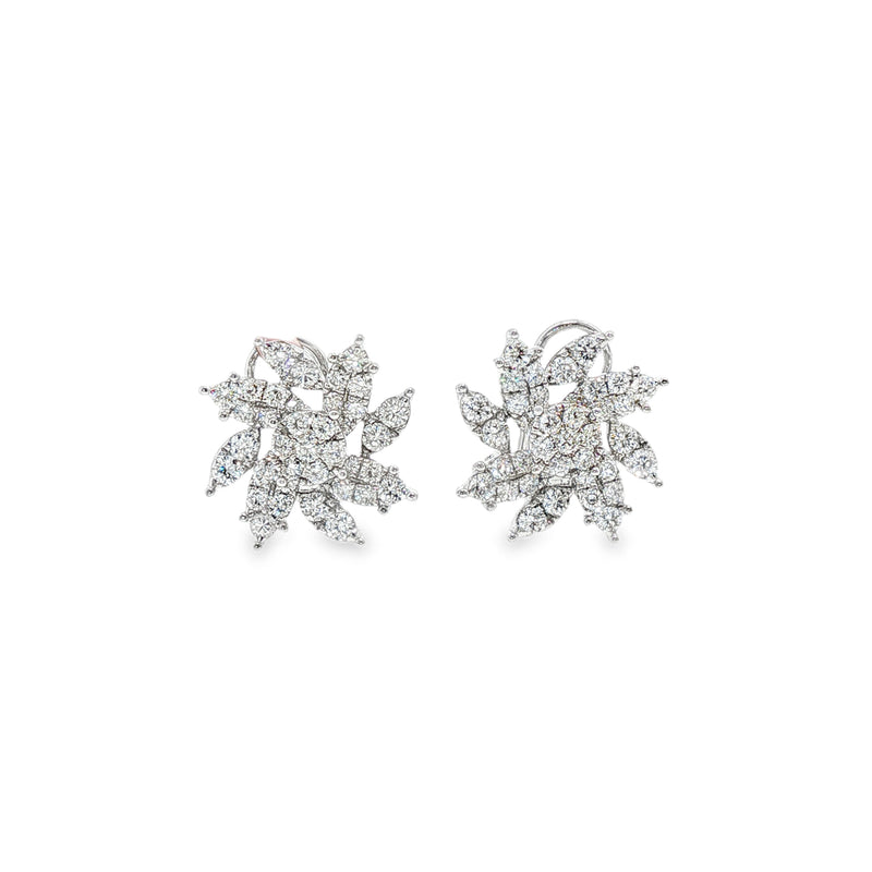 Diamond Flower Swirl Earrings