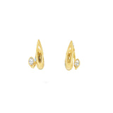 Floating Diamond Gold Huggies