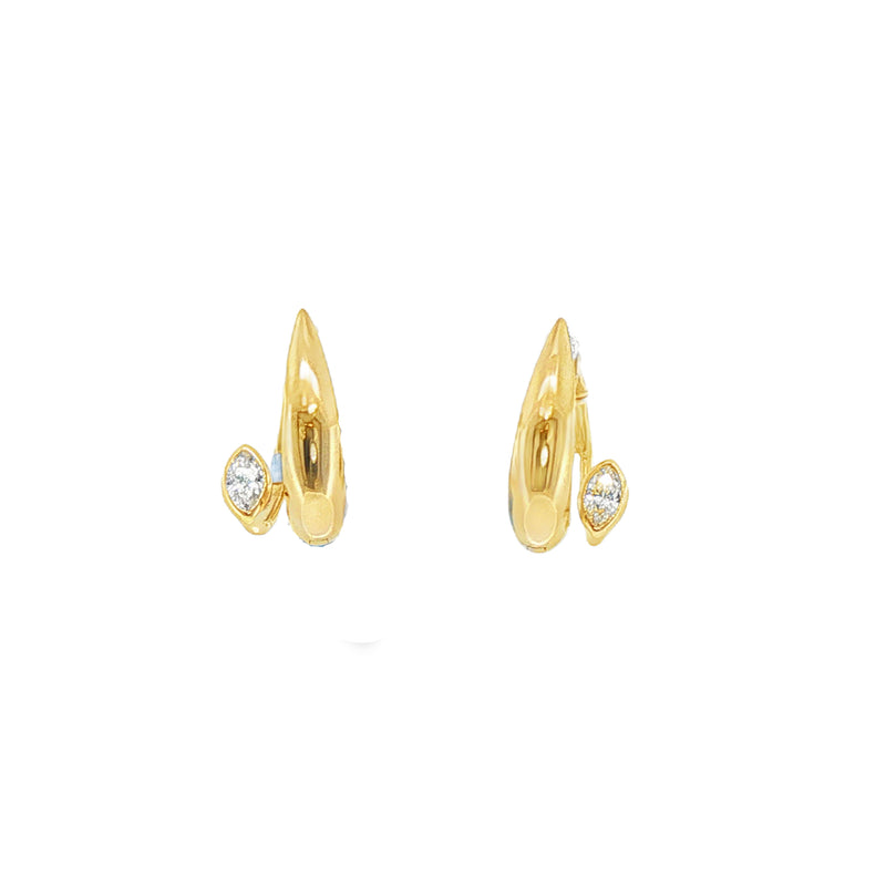 Floating Diamond Gold Huggies