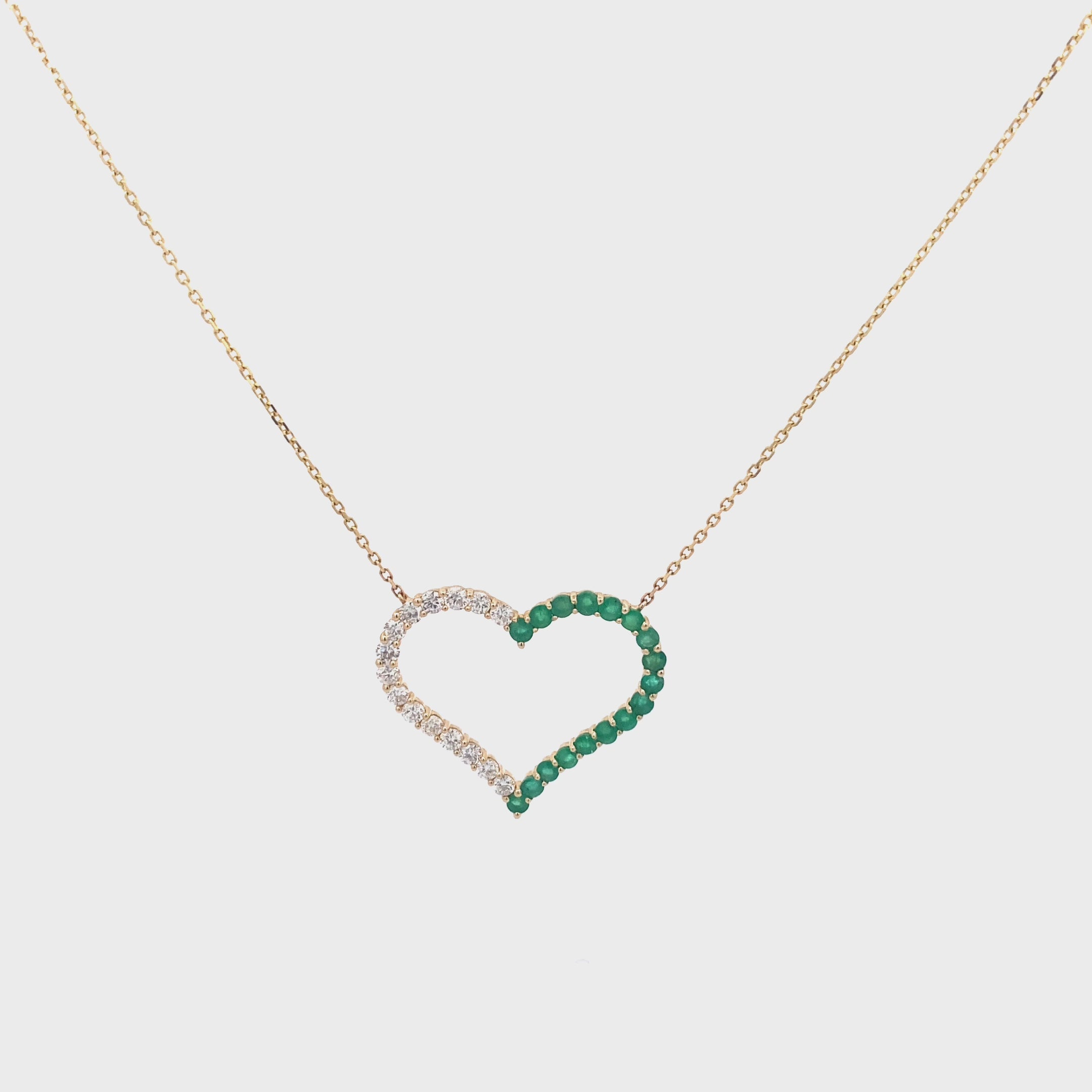 Solitaire Heart Shape Colombian Emerald Pendant Necklace –  SouthMiamiJewelers