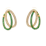 Emerald/ Diamond Interlacing Earrings
