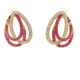 Ruby/ Diamond Interlacing Earrings